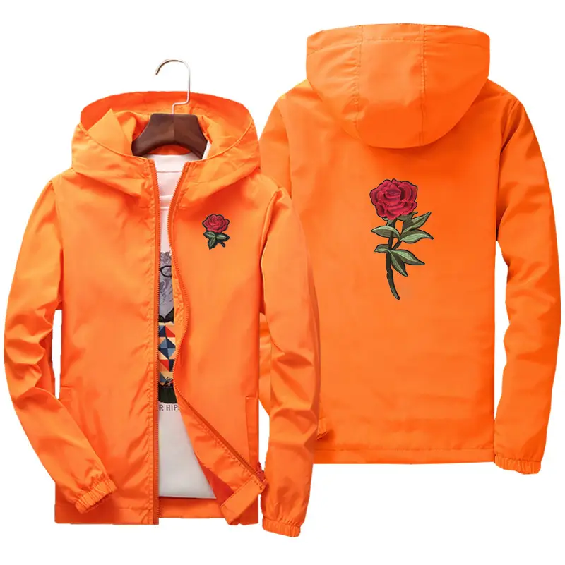 Men's Grey Hoodie with Red Rose Embroidery - Image 7