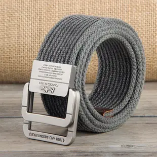 Men's Russian Thickened Belt Canvas 10" Silver Buckle — feature 18