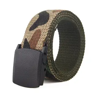 Men's Russian Thickened Belt Canvas 10" Silver Buckle — feature 6