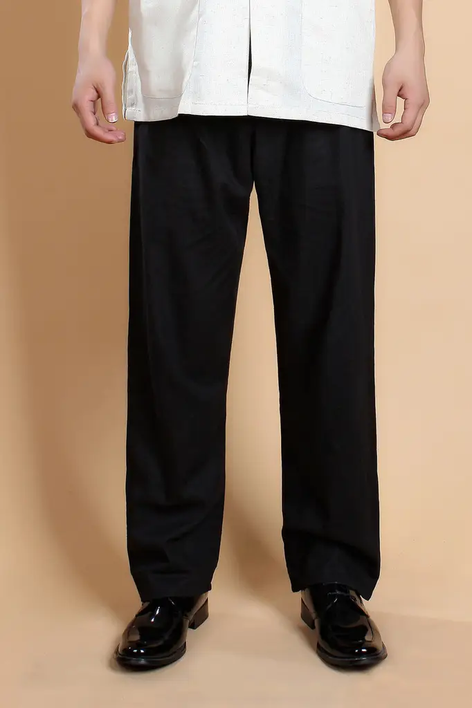 Men White Chinese Tang Suit Long Sleeve Cotton Linen - Image 5