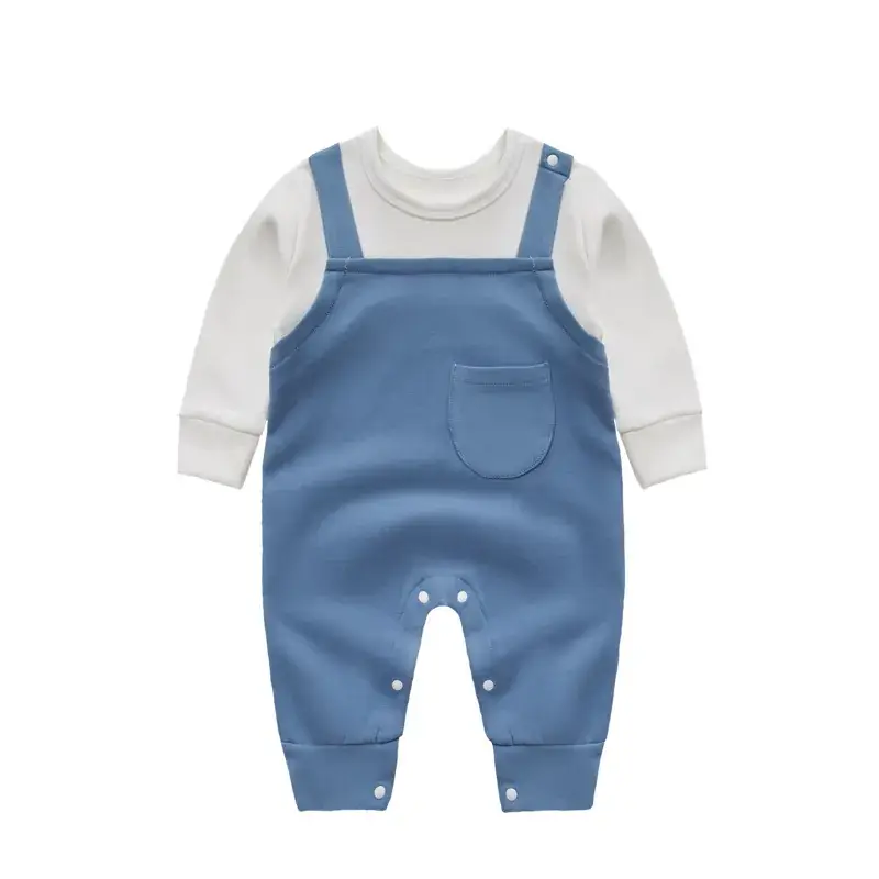 Baby Grey Cotton Jumpsuit with Bow & Patch - Image 15