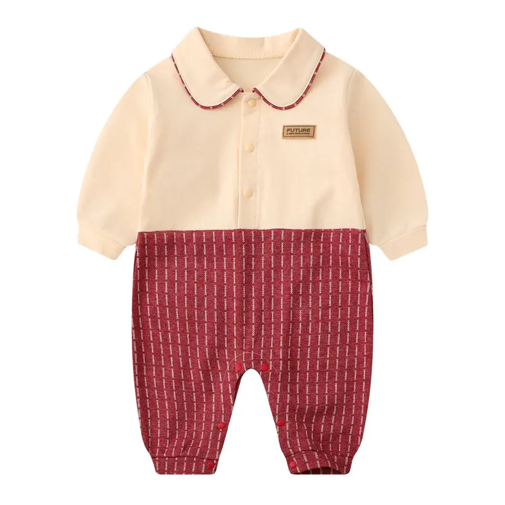 Baby Grey Cotton Jumpsuit with Bow & Patch - Image 6