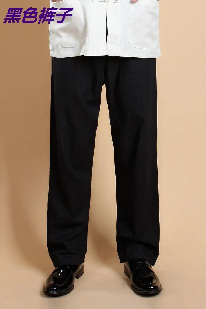 Men Black Slim Fit Cotton Linen Suit - Image 3