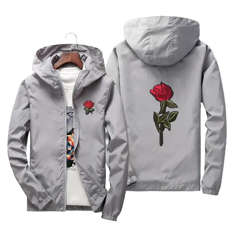 Black Red Rose Hoodie Jacket for Men Women Plus Size - Image 11
