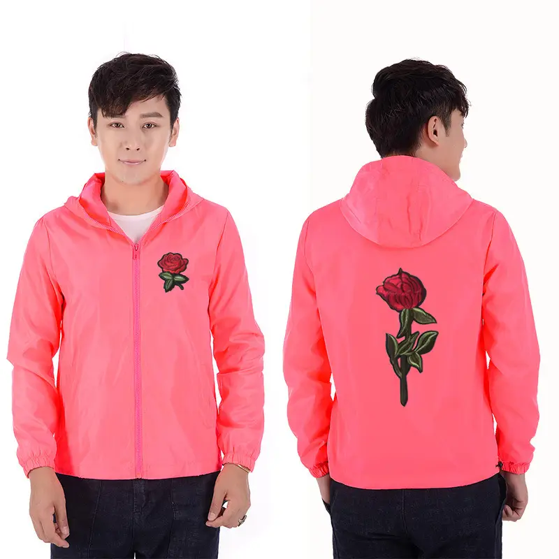 Black Red Rose Hoodie Jacket for Men Women Plus Size - Image 4