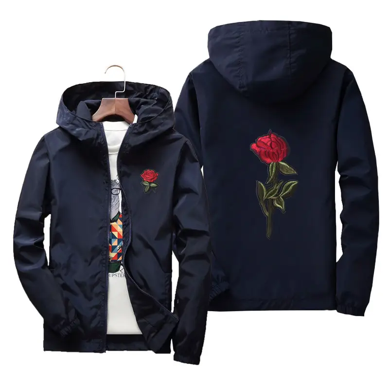 Black Red Rose Hoodie Jacket for Men Women Plus Size - Image 6