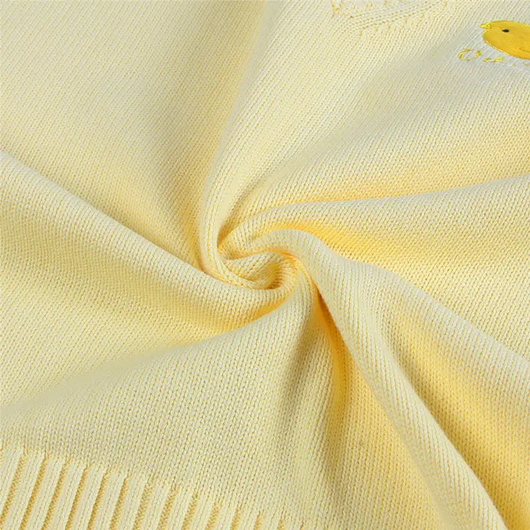 Yellow V-Neck Cotton Knitted Vest for Boys