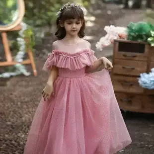 Elegant Korean Style Girls Dress Peach High Waist Skirt — feature 1