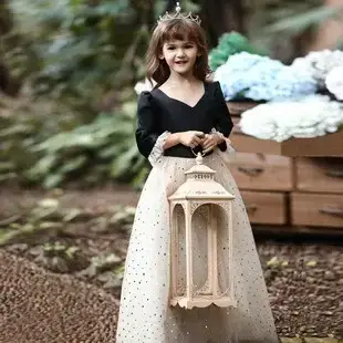 Elegant Korean Style Girls Dress Peach High Waist Skirt — feature 3