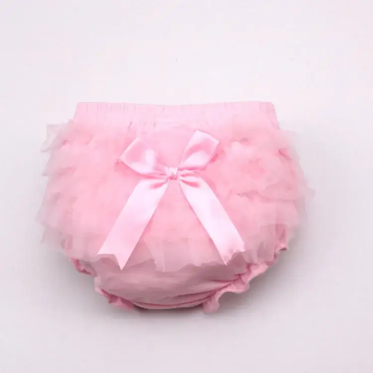 Pink Bow Mesh Baby Shorts for Kids - Image 2