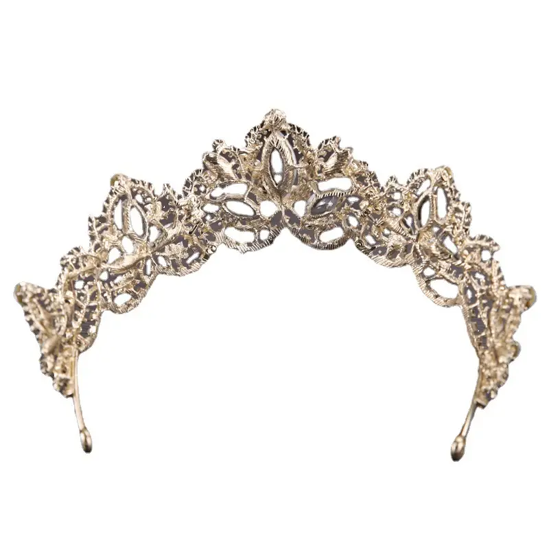 Bridal Tiara Queen Crown Baroque Zircon Headband Exquisite Alloy Accessories Wedding Crown Hair Accessories Cross-Border - Image 13