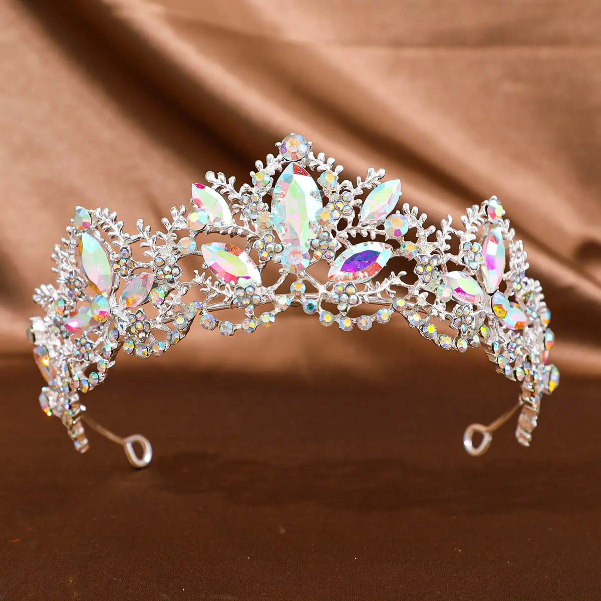 Bridal Tiara Queen Crown Baroque Zircon Headband Exquisite Alloy Accessories Wedding Crown Hair Accessories Cross-Border - Image 3