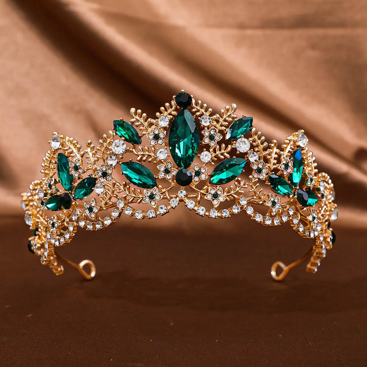 Bridal Tiara Queen Crown Baroque Zircon Headband Exquisite Alloy Accessories Wedding Crown Hair Accessories Cross-Border - Image 6