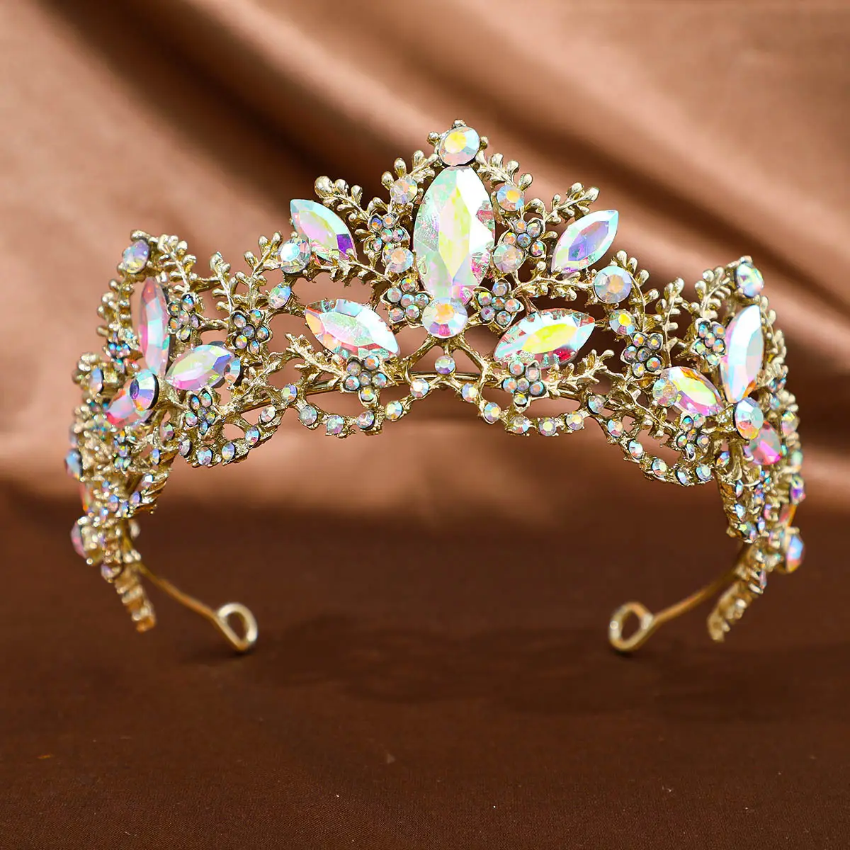 Bridal Tiara Queen Crown Baroque Zircon Headband Exquisite Alloy Accessories Wedding Crown Hair Accessories Cross-Border - Image 8