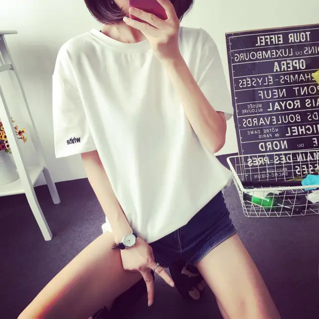 2025 Summer Women T-Shirt Short Sleeve Loose Fit - Image 2