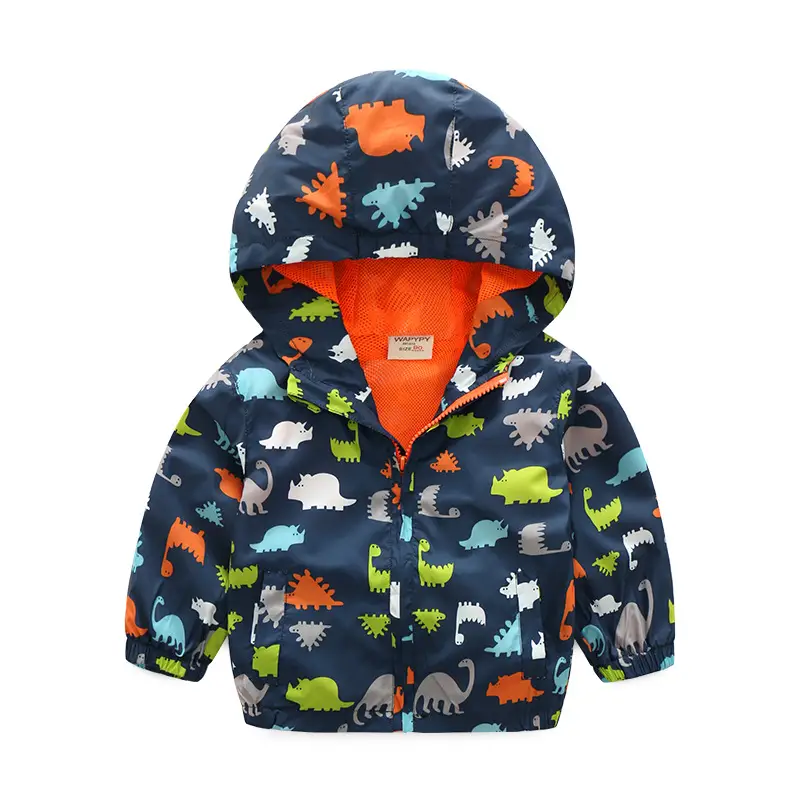 Children's Cartoon Hooded Jacket Blue Green Spring Top - Image 2