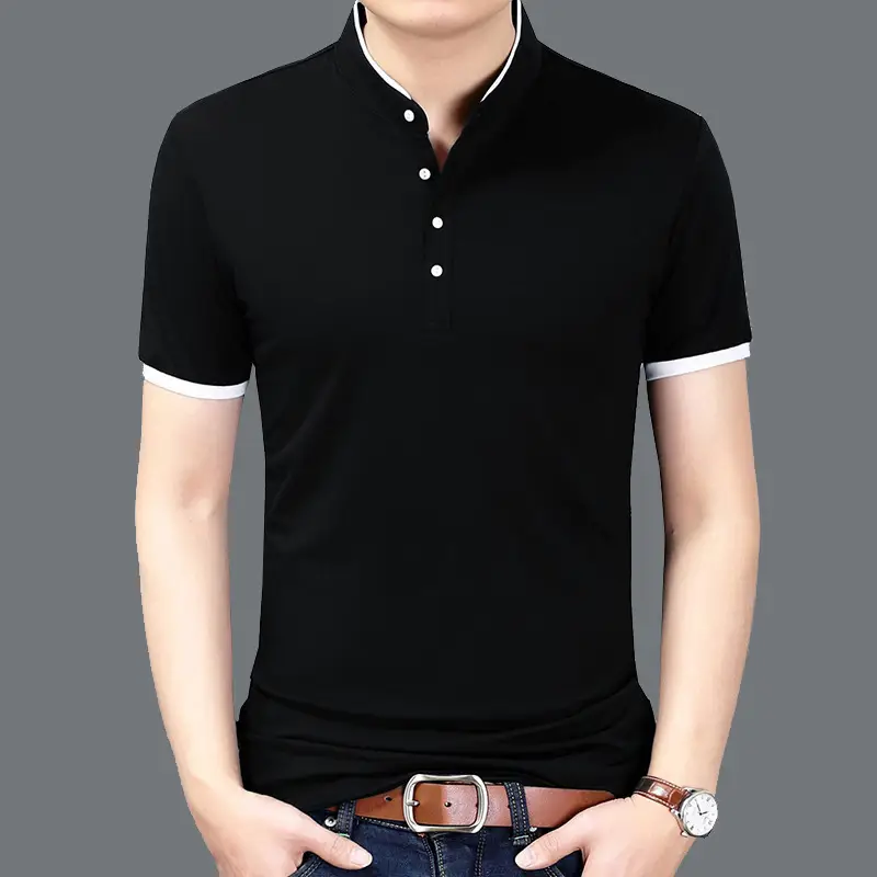 Men Navy Slim Fit Combed Cotton T-Shirt - Image 5