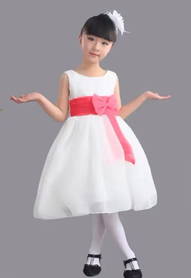 Girls' Blue Floral Long Sleeve Princess Dress