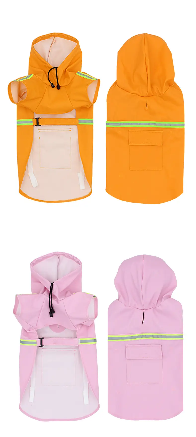 Cross-Border Pet Raincoat with Hood, Large Dog Rain Poncho, Dog Raincoat, Waterproof Reflective Dog Raincoat, Large Dog Cape Raincoat — feature 14