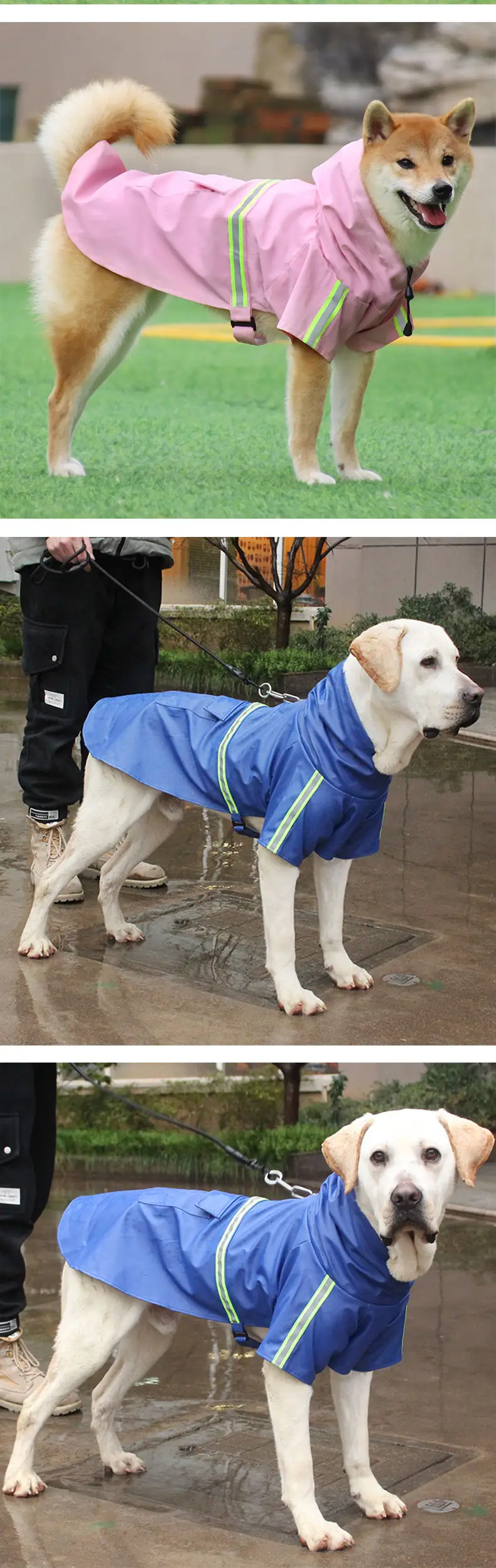 Cross-Border Pet Raincoat with Hood, Large Dog Rain Poncho, Dog Raincoat, Waterproof Reflective Dog Raincoat, Large Dog Cape Raincoat — feature 17