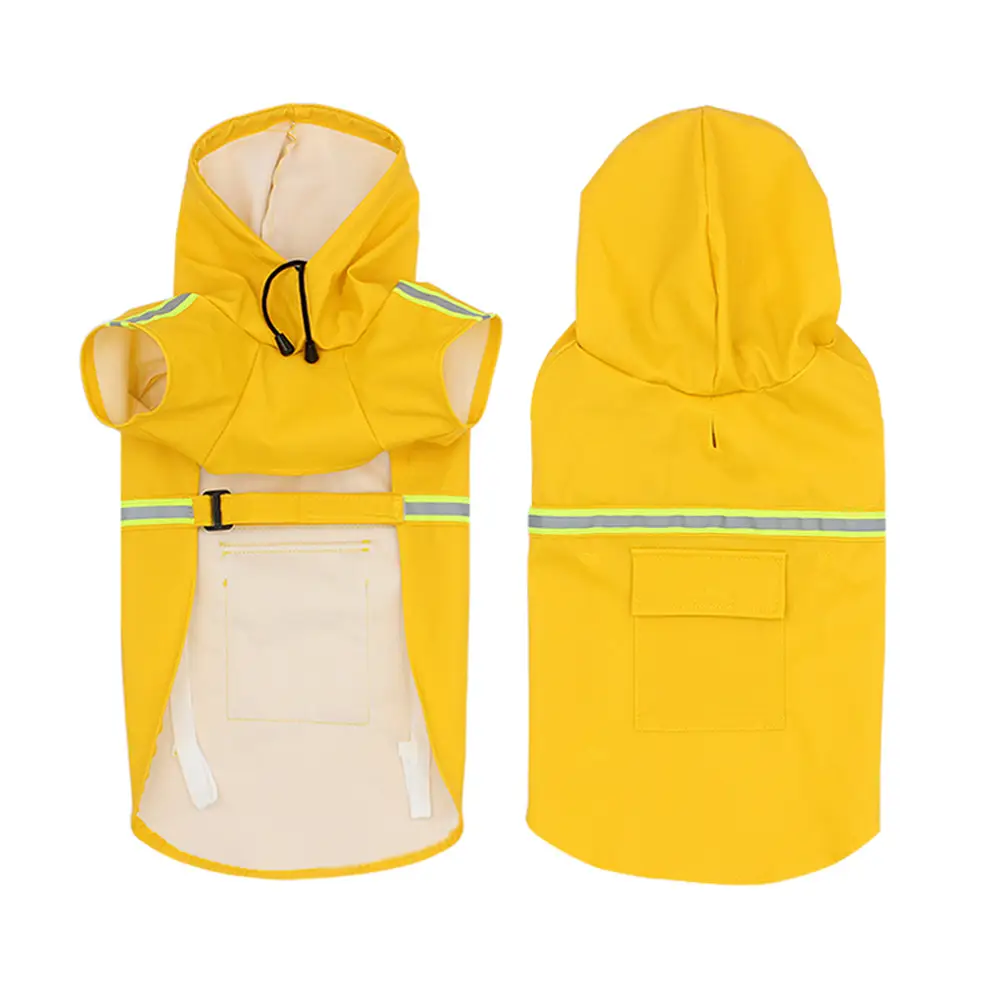 Cross-Border Pet Raincoat with Hood, Large Dog Rain Poncho, Dog Raincoat, Waterproof Reflective Dog Raincoat, Large Dog Cape Raincoat