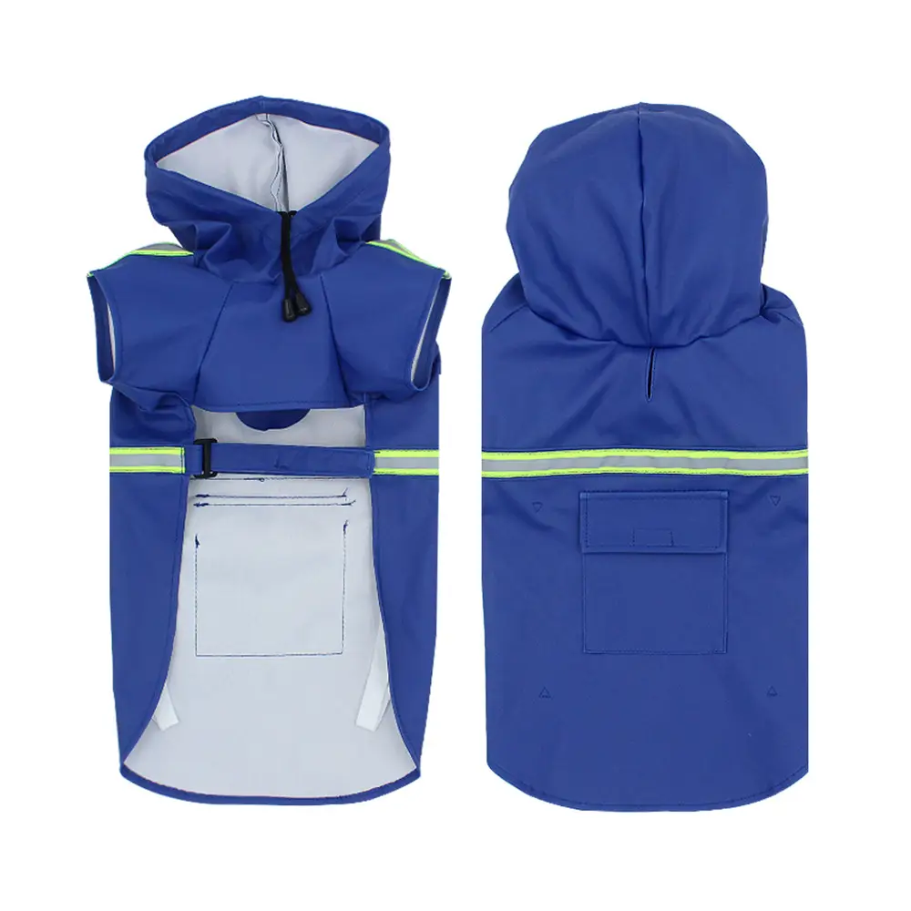 Cross-Border Pet Raincoat with Hood, Large Dog Rain Poncho, Dog Raincoat, Waterproof Reflective Dog Raincoat, Large Dog Cape Raincoat