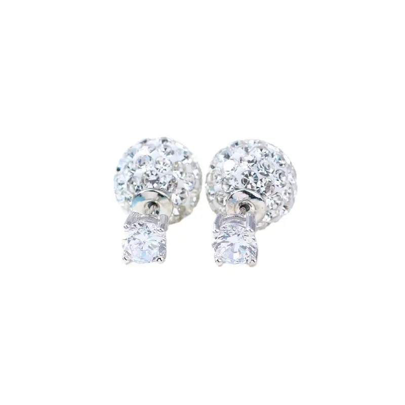 Silver Plated Zircon Four Claw Earrings for Women - Image 5