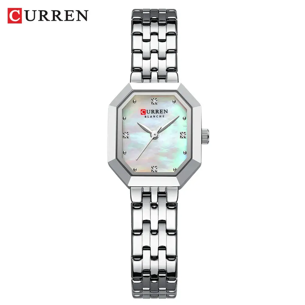 Gold Women's Quartz Watch with Green Dial & Steel Band - Image 4