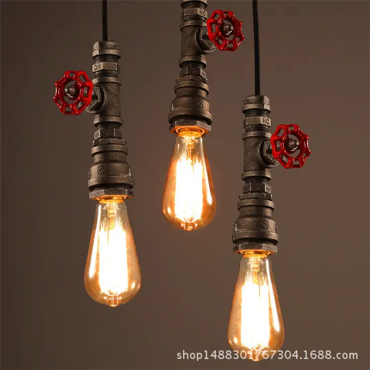 Industrial Water Pipe Lamp Bar Grenade Lamp Red Black - Image 7