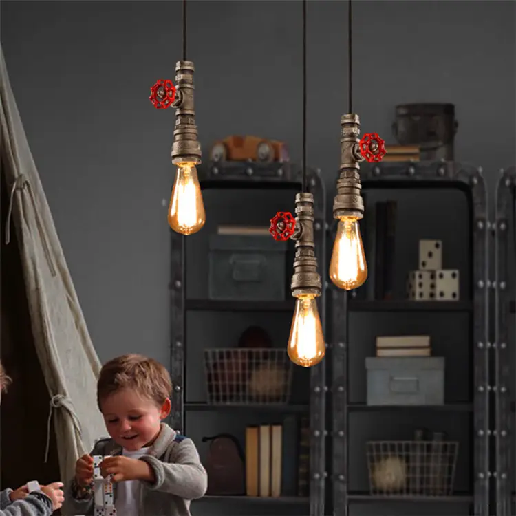 Industrial Water Pipe Lamp Bar Grenade Lamp Red Black - Image 8