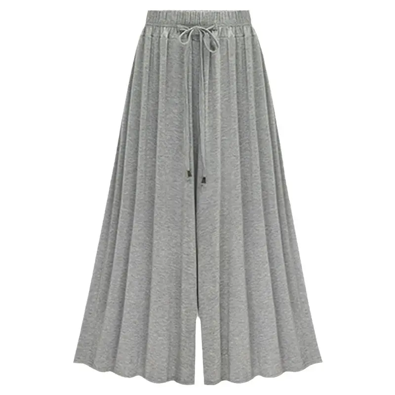 Women Wide Leg Pants Grey Summer High Waist - Image 11