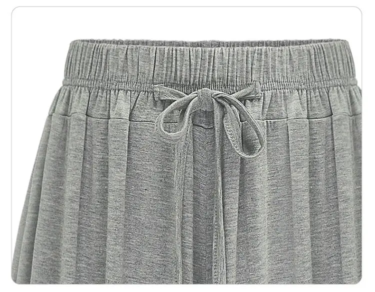 Women Wide Leg Pants Grey Summer High Waist — feature 13