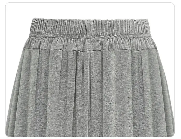 Women Wide Leg Pants Grey Summer High Waist — feature 14