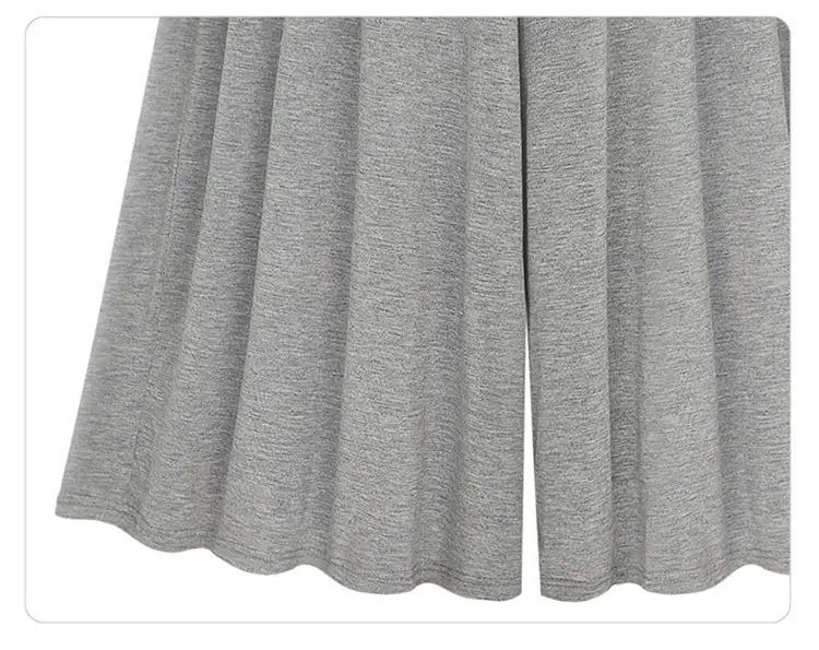 Women Wide Leg Pants Grey Summer High Waist — feature 16