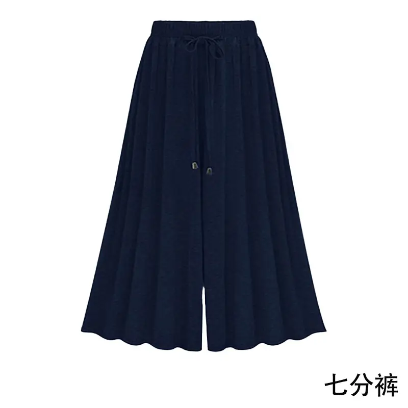 Women Wide Leg Pants Grey Summer High Waist - Image 5