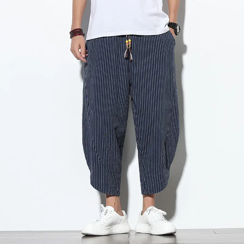 Striped navy blue