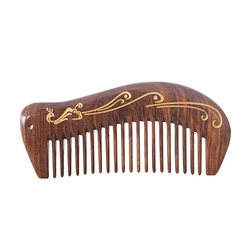 Large Ebony Massage Hair Comb for Scalp Therapy