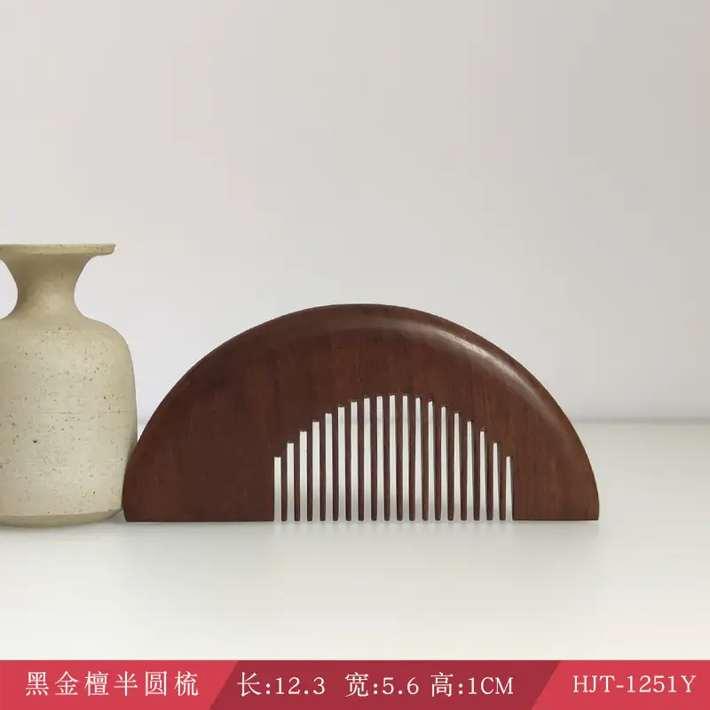 Large Ebony Massage Hair Comb for Scalp Therapy