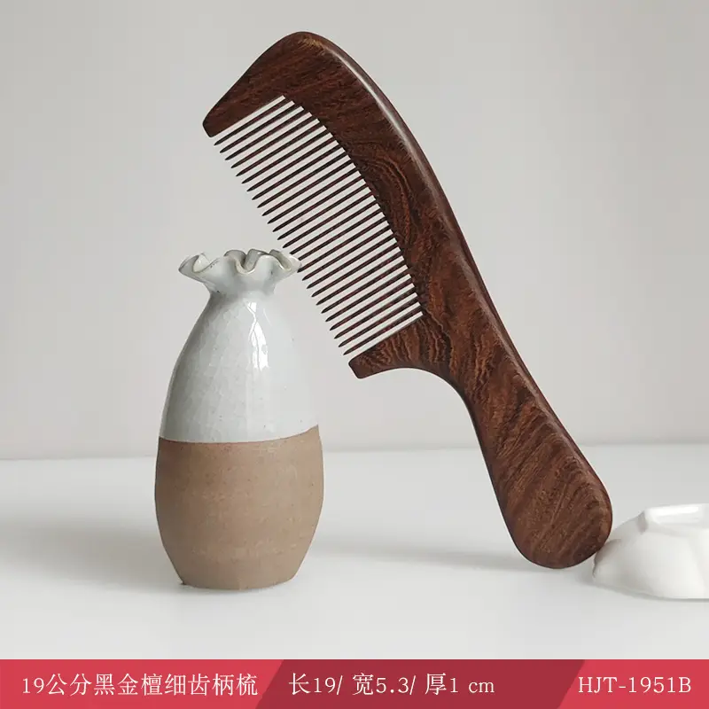 Large Ebony Massage Hair Comb for Scalp Therapy