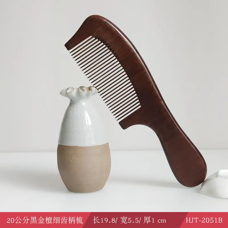 Large Ebony Massage Hair Comb for Scalp Therapy