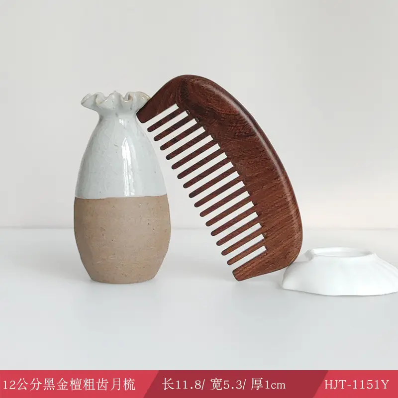Large Ebony Massage Hair Comb for Scalp Therapy