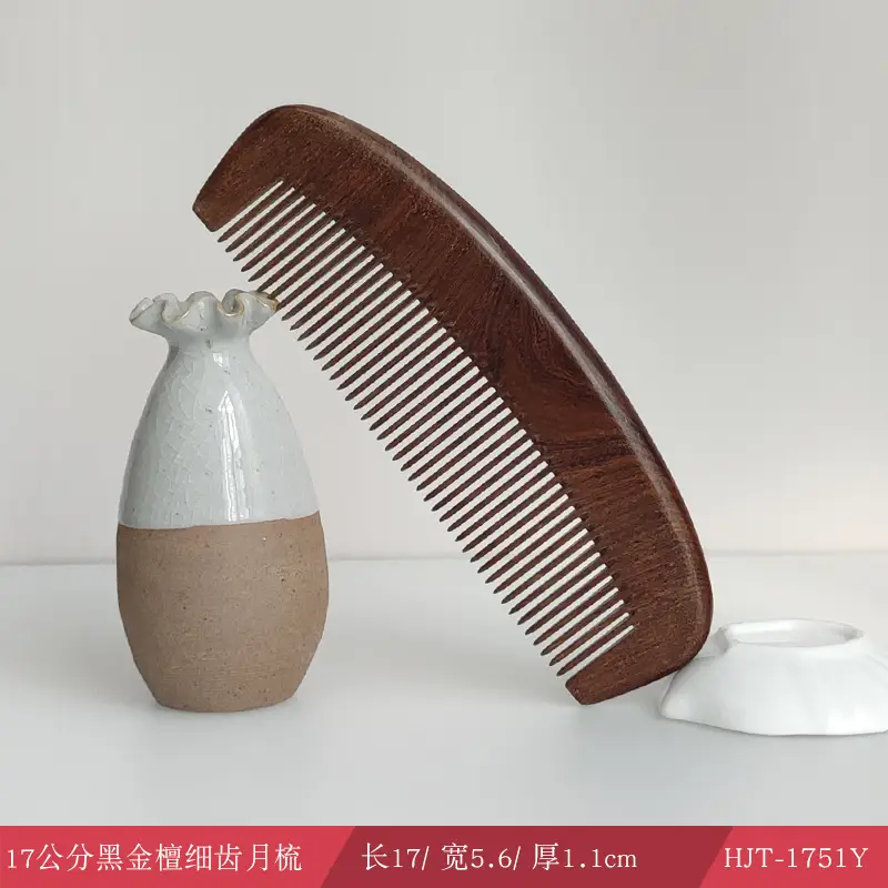 Large Ebony Massage Hair Comb for Scalp Therapy