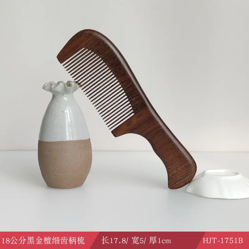 Large Ebony Massage Hair Comb for Scalp Therapy