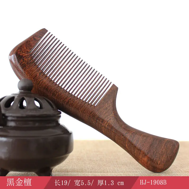 Large Ebony Massage Hair Comb for Scalp Therapy