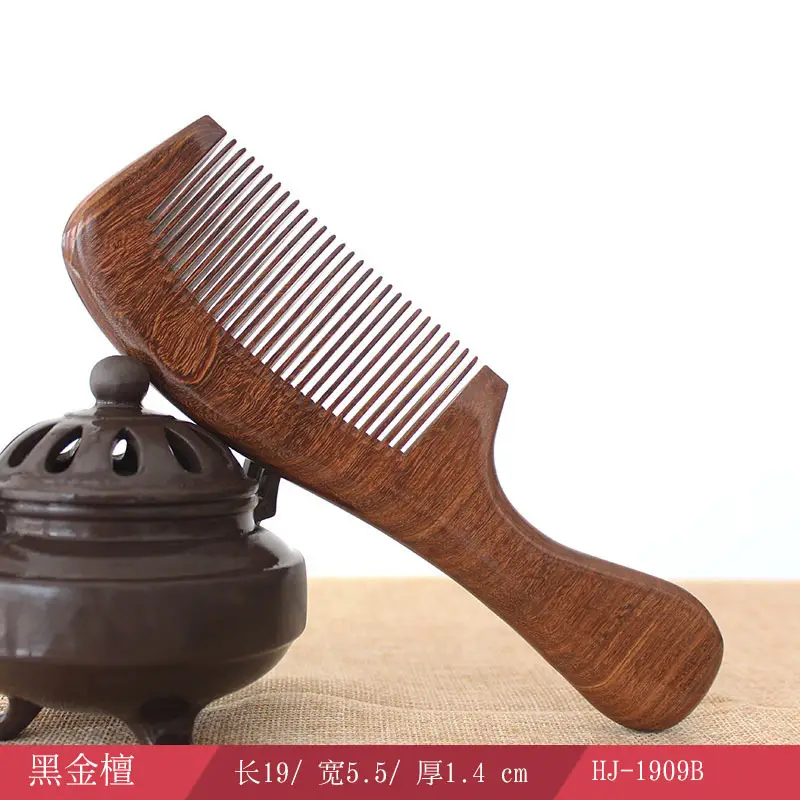 Large Ebony Massage Hair Comb for Scalp Therapy