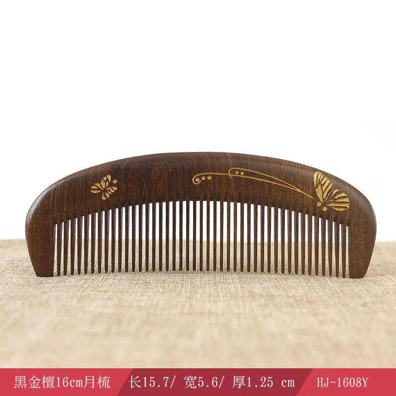 Large Ebony Massage Hair Comb for Scalp Therapy