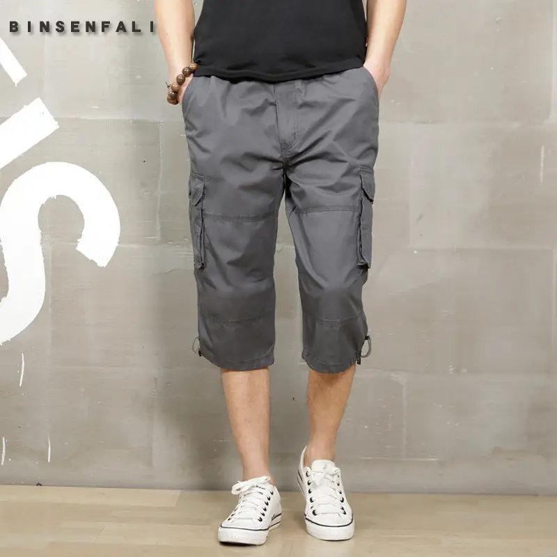 Men Camo Capri Shorts with Multi-Pocket Design - Image 8