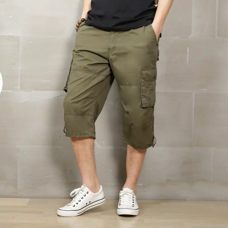 Men Camo Capri Shorts with Multi-Pocket Design - Image 10
