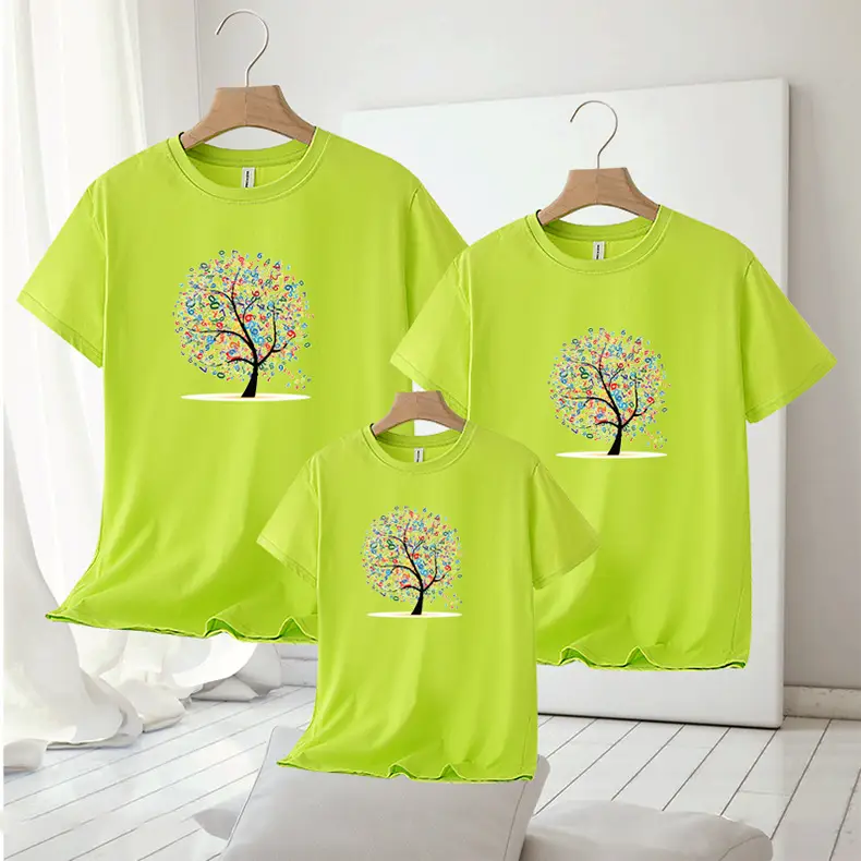 Family 3-Piece Blue Tree Print T-Shirt Set for Boys Girls — feature 11
