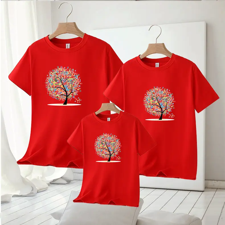 Family 3-Piece Blue Tree Print T-Shirt Set for Boys Girls — feature 13